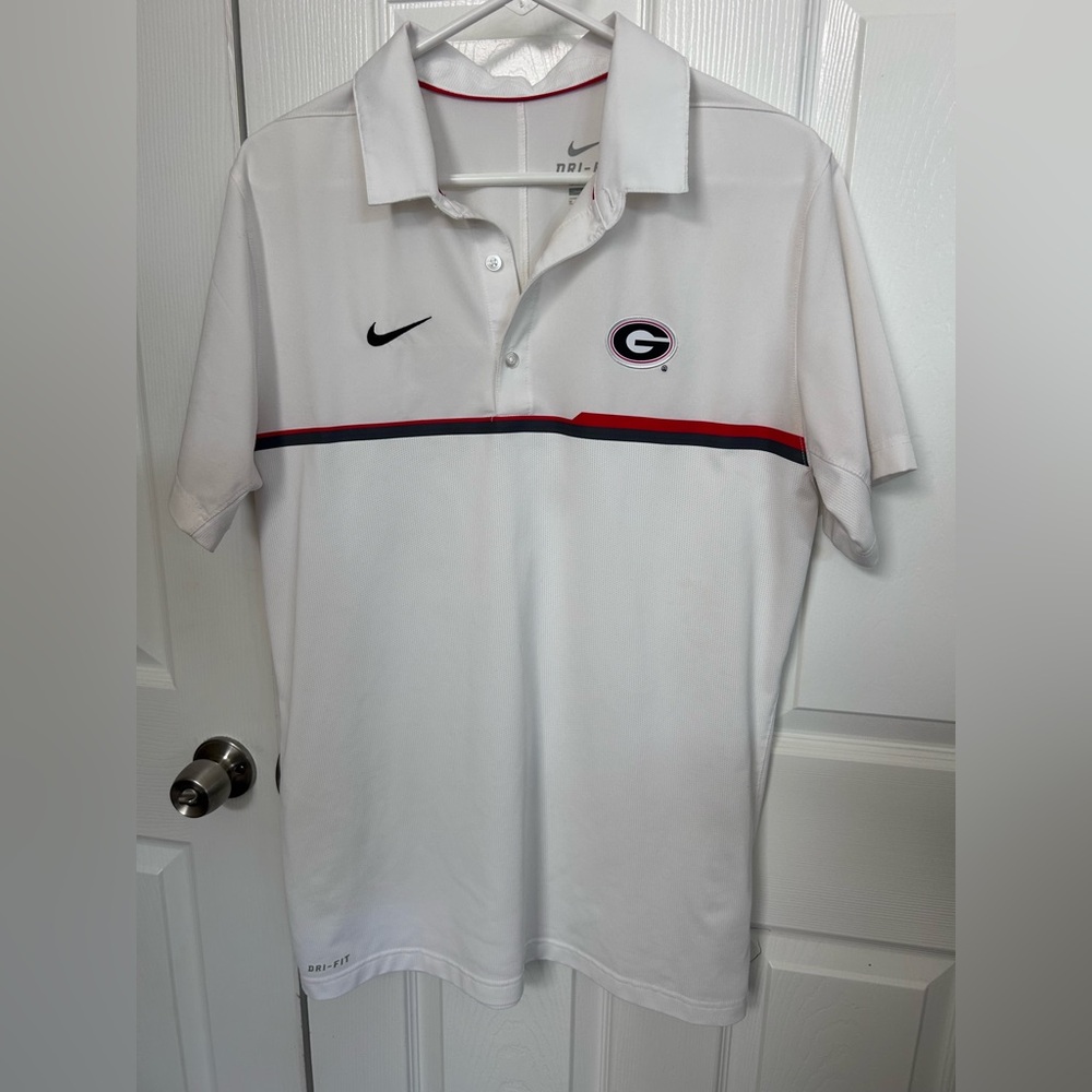Nike UGA Dri-Fit White Polo Shirt